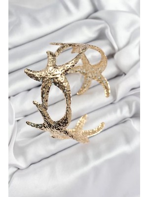 LTG Nova Pirinç Sıralı Deniz Yıldızı Model Gold Renk Kadın Pazu Bileklik - TJ-BB7430