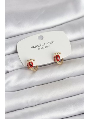 LTG Nova Uğur Böceği Model Gold Renk Pirinç Çocuk Küpe - TJ-BKP11651