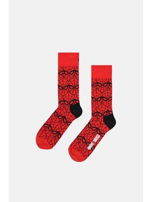 Happy Socks - Kırmızı Marvel Spider - Man Temalı Çorap