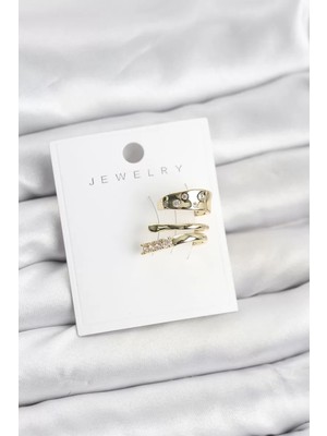 LTG Nova Gold Renk Zirkon Taşlı Pirinç Kıkırdak Küpe - TJ-BKP11613