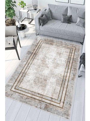 Pelura Halı Modern Soyut Çizgili Bordo Gri Halı Dijital Baskılı Yıkanabilir Kaymaz Taban Salon Halısı Yolluk