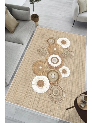 Pelura Halı Modern Dijital Baskılı Halı Makinede Yıkanabilir Kaymaz Taban Oturma Odası Salon ve Yolluk Halı