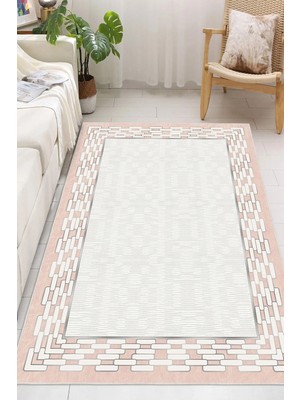 Pelura Halı Çerçeveli Modern Kaymaz Taban Makinede Yıkanabilir Halı Oturma Odası Salon Halı Koridor Halı