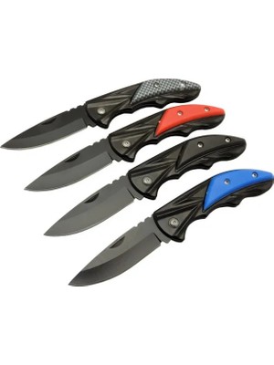 SHC4200 Klipsli 4 Lü Set Metal 16 cm Kamp / Çakı - Yarı Otomatik, Kemerlikli, Kutulu