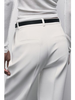 Açelya Okcu Premium Vento Orta Bel Wide Leg Dokuma Pantolon