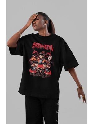 Sevbano Babymetal Rock Metal Müzik Grubu Ön Baskılı Unisex Oversize Tişört