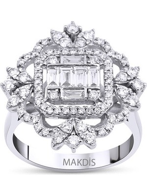 Makdis Pırlanta 0.85 Karat Baget Pırlanta Yüzük