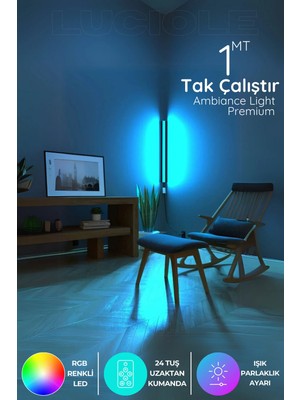 Luciole LED Aplik Işık Uzaktan Kumandalı 16 Renk 4 Animasyon Yapışkanlı Köşe Aplkdvrrma