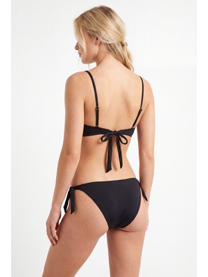 Loya Siyah Basic Yandan Bağlamalı Brazilian Tek Alt Bikini