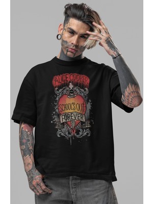 Sevbano Alice Cooper Şarkıcı Ön Baskılı Unisex Oversize Tişört