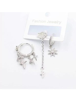 Die Grup 3'lü Bulut Küpe - Gümüş