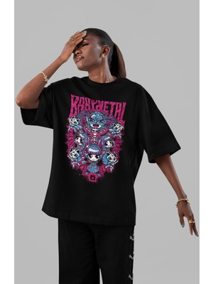 Sevbano Babymetal Rock Metal Müzik Grubu Ön Baskılı Unisex Oversize Tişört