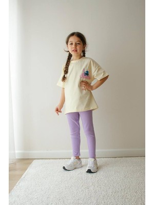 Jeliboom Angel Stitch Baskılı Kız Çocuk Taytlı Takım