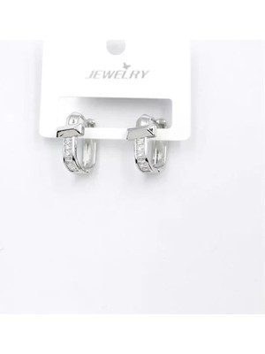 Die Grup Taşlı Küpe - Gümüş