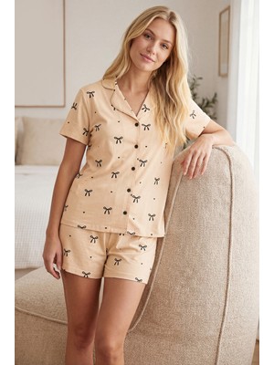 Nbb Vanilya Fiyonk Önden Düğmeli Şortlu Takım