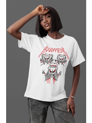 Sevbano Babymetal Rock Metal Müzik Grubu Ön Baskılı Unisex Oversize Tişört