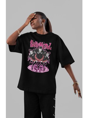 Sevbano Babymetal Rock Metal Müzik Grubu Ön Baskılı Unisex Oversize Tişört