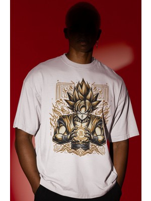 Sevbano Son Goku Dragon Ball Anime Karakter Ön Baskılı Unisex Oversize Tişört