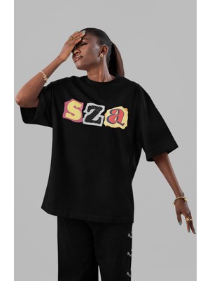 Sevbano Sza Rapper Şarkıcı Ön Baskılı Unisex Oversize Tişört