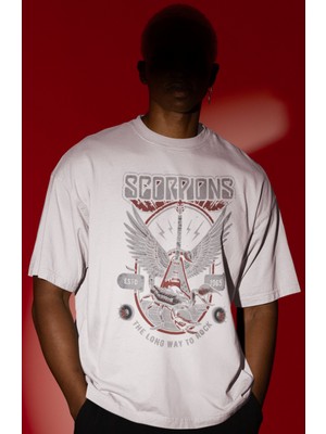 Sevbano Scorpions Rock Metal Müzik Grubu Ön Baskılı Unisex Oversize Tişört