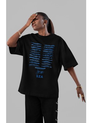 Sevbano Sza Rapper Şarkıcı Ön Baskılı Unisex Oversize Tişört