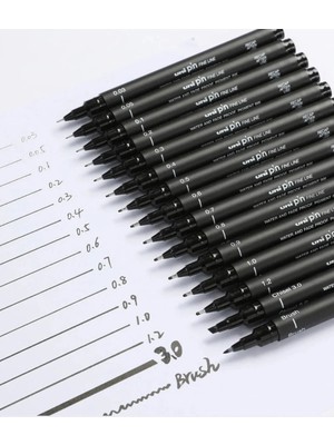 Uni-Ball Uni Pin Teknik Çizim Kalemi Siyah 0,3 Uç 3 Adet