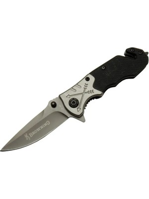 SHC4200 Browning 8-10 Siyah Kurtarma / Kamp Çakı 16,5cm - Yarı Otomatik, Kemerlikli, Cam Kırma Ip Kesme