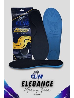 Claw 40-45 Numara Uyumlu Elegance Ortopedik (Hafızalı) Memory Foam Tabanlık - Içe Basma Destekli & Kesilebilir