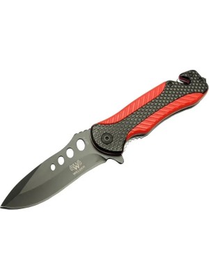 SHC4200 Kurtarma Çakısı Kırmızı 22 cm Yarı Otomatik , Kemerlikli