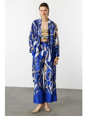 Accort Beli Lastikli Saten Pantolon-Sax