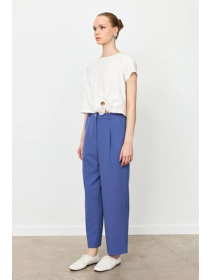 Accort Beli Lastikli Relax Pantolon-Indigo