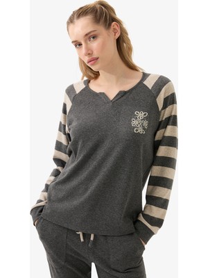 Blackspade Kadın Termal Pijama Üstü 51973 - Antrasit