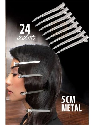 Meks Hsnet Metal Toka Saç Pensi  24 Adet - HEP-6396-9550