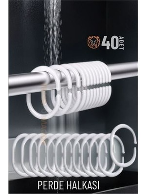 Meks Hsnet Banyo Perde Halkaları 40 Adet - HEP-4937-3415