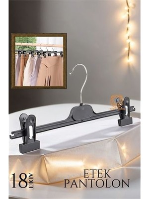 Meks Hsnet Etek Pantolon Eşarp Kıskaçlı Askı 18 Li Set - HEP-6181-2837