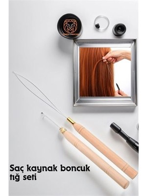 Meks Hsnet Saç Boncuk Uzatma Keratin Tığı Misina Seti - HEP-7228-5390