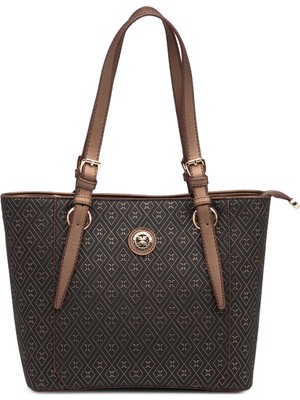 Tergan Bronz Print Kadın Omuz Çantası - S1WPR0000809-R7P