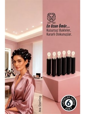 Meks Saç Bigudisi - 6'LI Saç Bukle Şekillendirme Seti - Lastikli - Ömürlük Ş - HEP-4896-994