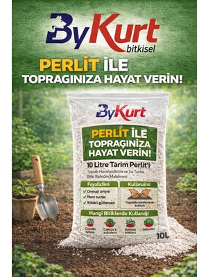 ByKurt Tarım Perliti Çiçek Toprağı Karışımı 10 Litre Toprak Perliti