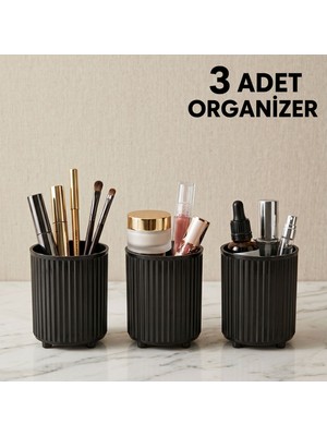 LE Paris 3 Adet Makyaj Fırçası ve Tarak Düzenleyici Çok Amaçlı Kozmetik Banyo Düzenleme Kutusu Organizer Seti