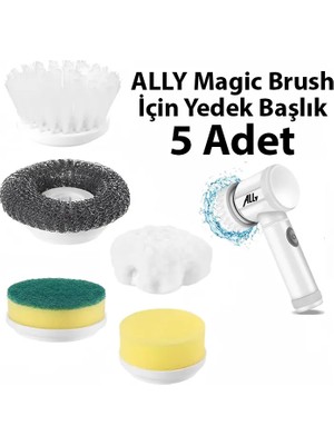 Meks Ally Magic Brush Şarjlı Temizleme Fırçası Için 5 Adet Yedek BAŞLIK-(5775) - HEP-6986-1350