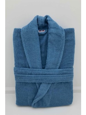 Sertay Havlu %100 Pamuk Bukle Lüks Bornoz 4XL Mavi Su Emici Özellikte Konforlu Kullanım