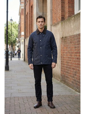 Little Cup Jeans Co Erkek Regular Fit  Fermuarlı Çıtçıtlı Trench Lacivert Ceket