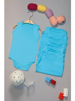 Mai Perla Düz Renkli 5' Li Beyaz Mavi Pembe Body Bebek Takım