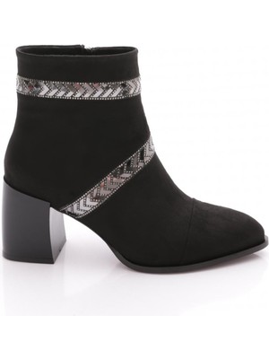 Dgn 903 Kadin Silver Taşli Topuklu Bot