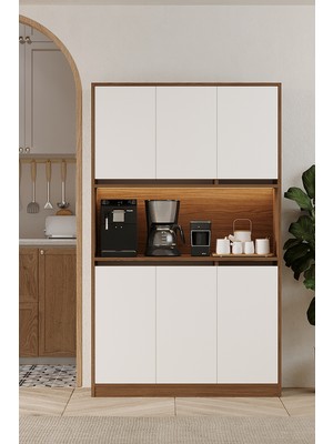 Avmpark Brave 3 Kapaklı Airfry Dolabı Kahve Köşesi Ceviz