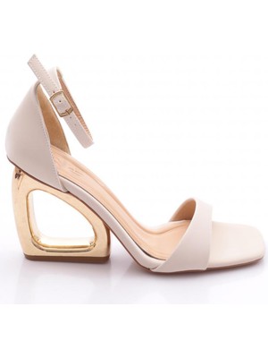 Dgn 2427 Kadin Topuğu Delik Abiye Ayakkabi