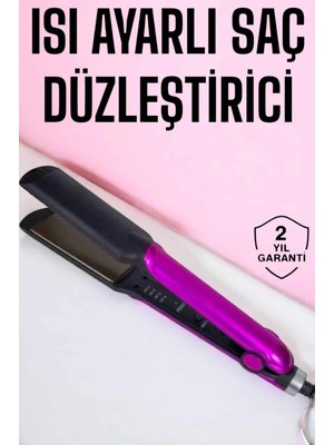 Calperia Saç Düzleştirici Isı Ayarlı Seramik Kaplama Döner Kablo Yıpranma Karşıtı