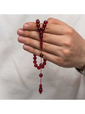 Elwes Yuvarlak Sıkma Kehribar Tesbih