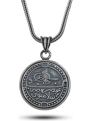 Elwes Gümüş Arapça Selamün Aleyküm Yazılı Cevşen Kolye